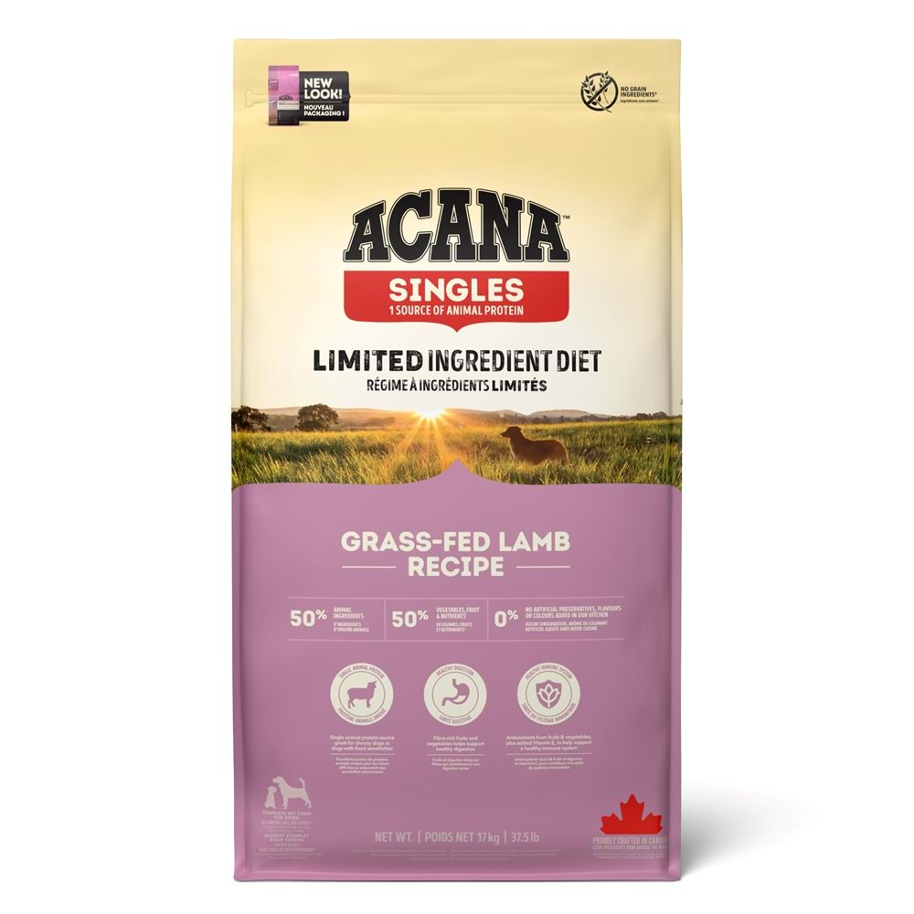 Acana Singles Grass-Fed Lamb Kuzu Etli 17 kg Yetişkin Köpek Maması