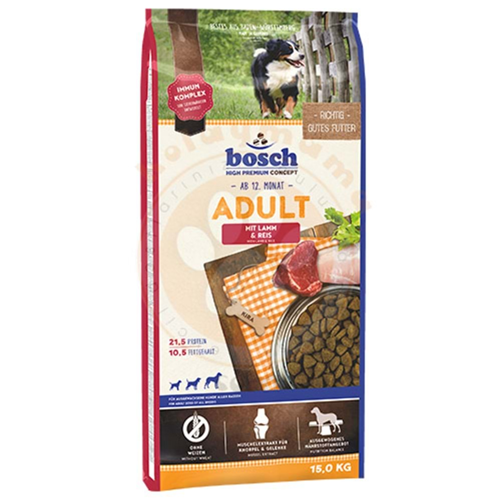 Bosch Adult Lamb & Rice Kuzu Etli Köpek Maması 15 Kg