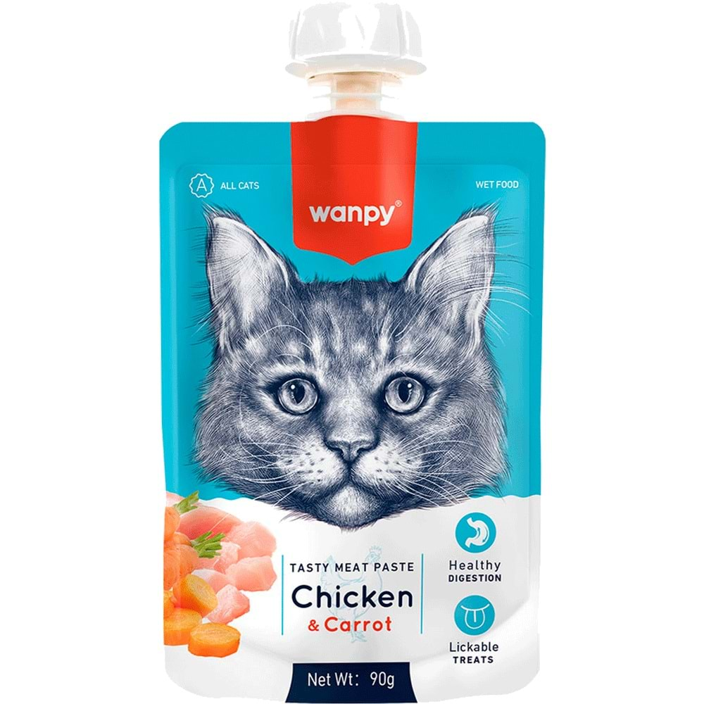 Wanpy Kedi Ödülü Tavuklu Havuçlu Ezme 90 Gr