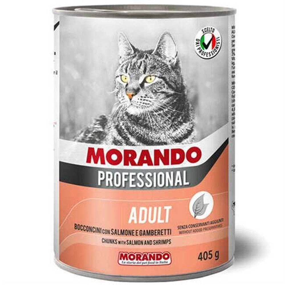 Morando Karides ve Somonlu Yetişkin Kedi Konservesi 405gr