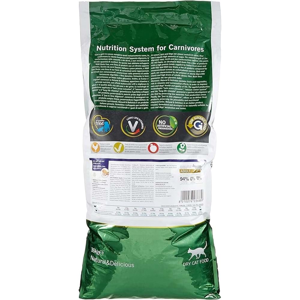 N&D Ocean Düşük Tahıllı Morina Balıklı ve Portakallı 10 kg Yetişkin Kedi Maması