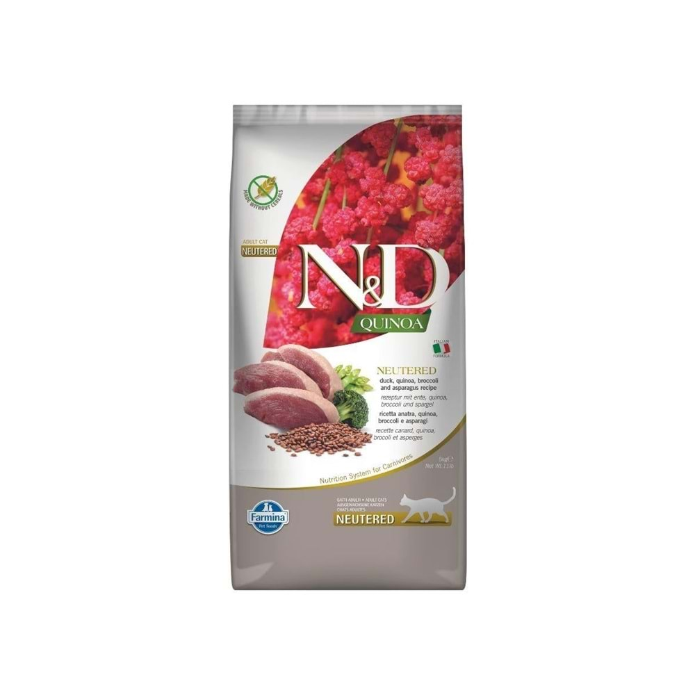 N&D Quinoa Neutered Ördek Etli 5 kg Kısırlaştırılmış Yetişkin Kedi Maması