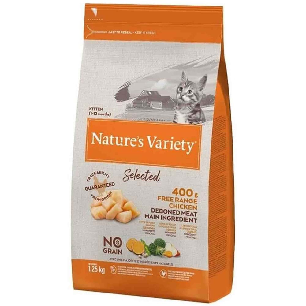 Natures Variety Selected Tavuk Etli Tahılsız Yavru Kedi Maması 1,25kg