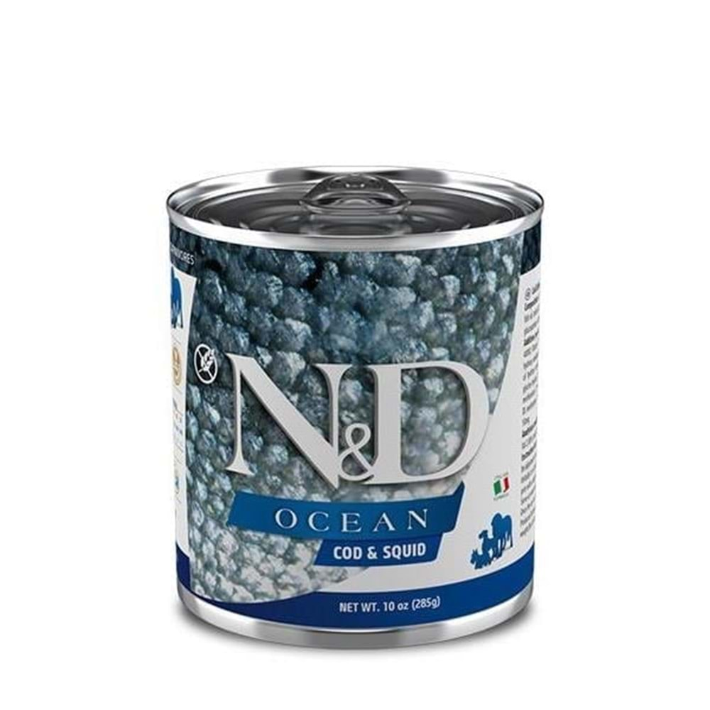 N&D Ocean Morina Balığı ve Kalamarlı Mini Irk Konserve Yaş Köpek Maması 140 Gr.