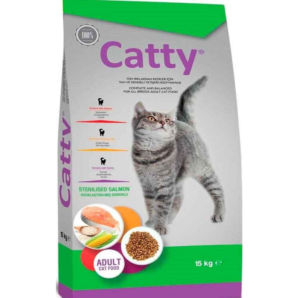 Catty Cat Kısırlaştırılmış Somonlu 15 kg Kedi Maması