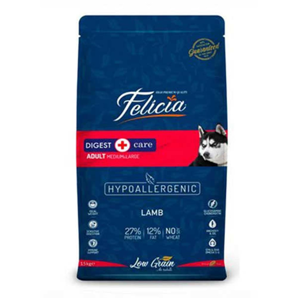 Felicia Medium & Large Kuzu Etli 15 kg Orta ve Büyük Irk Yetişkin Köpek Maması