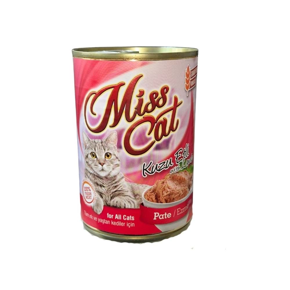 Miss Cat Kuzu Etli Kıyılmış Kedi Yaş Maması 400 gr.