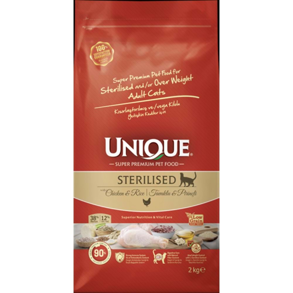 Unique Tavuklu 2 kg Kısırlaştırılmış Yetişkin Kedi Maması