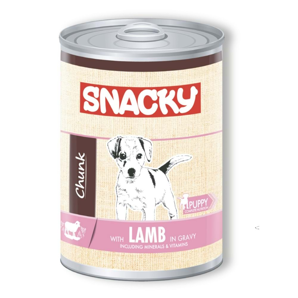 Snacky Chunk Gravy Soslu Kuzu Etli Yavru Köpek Konserve Yaş Maması 400 gr