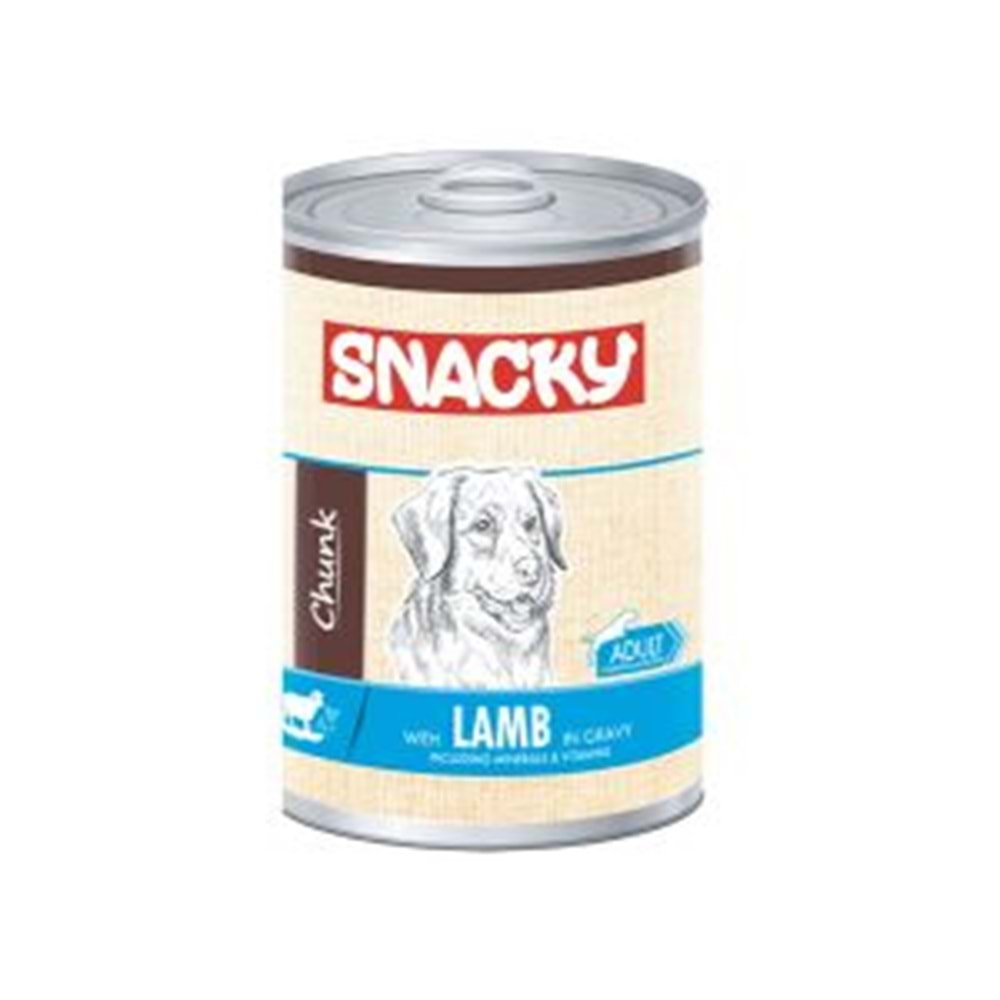 Snacky Chunk Gravy Soslu Kuzu Etli Yetişkin Köpek Konserve Yaş Maması 400 gr