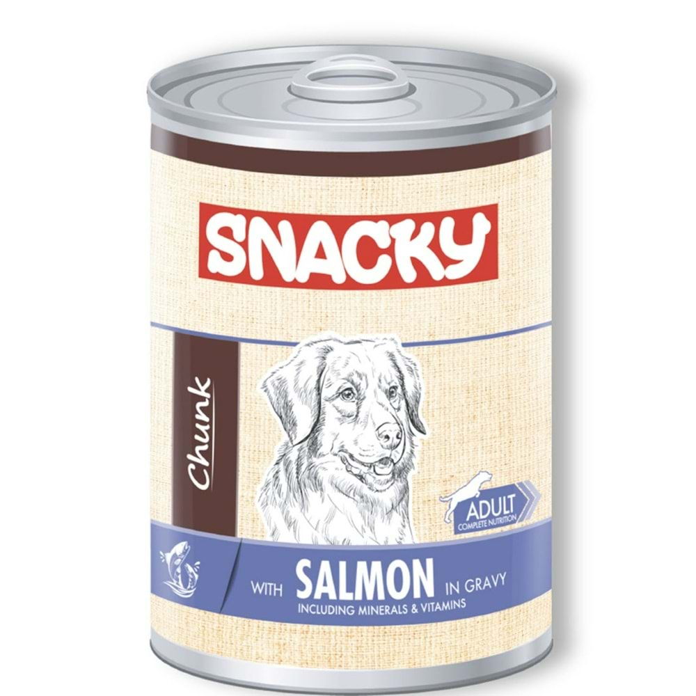 Snacky Chunk Gravy Soslu Somonlu Yetişkin Köpek Konserve Yaş Maması 400 Gr