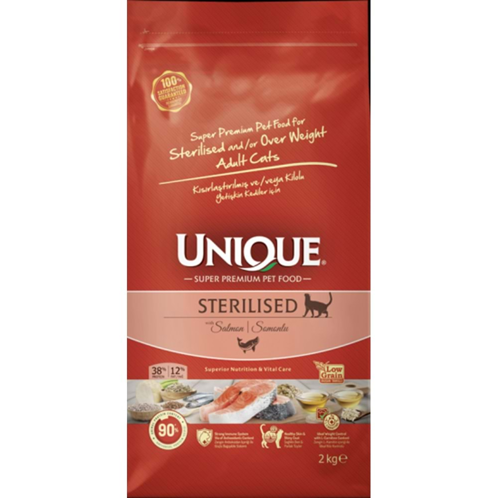 Unique Kısırlaştırılmış Kedi Maması Somonlu 10+2 kg