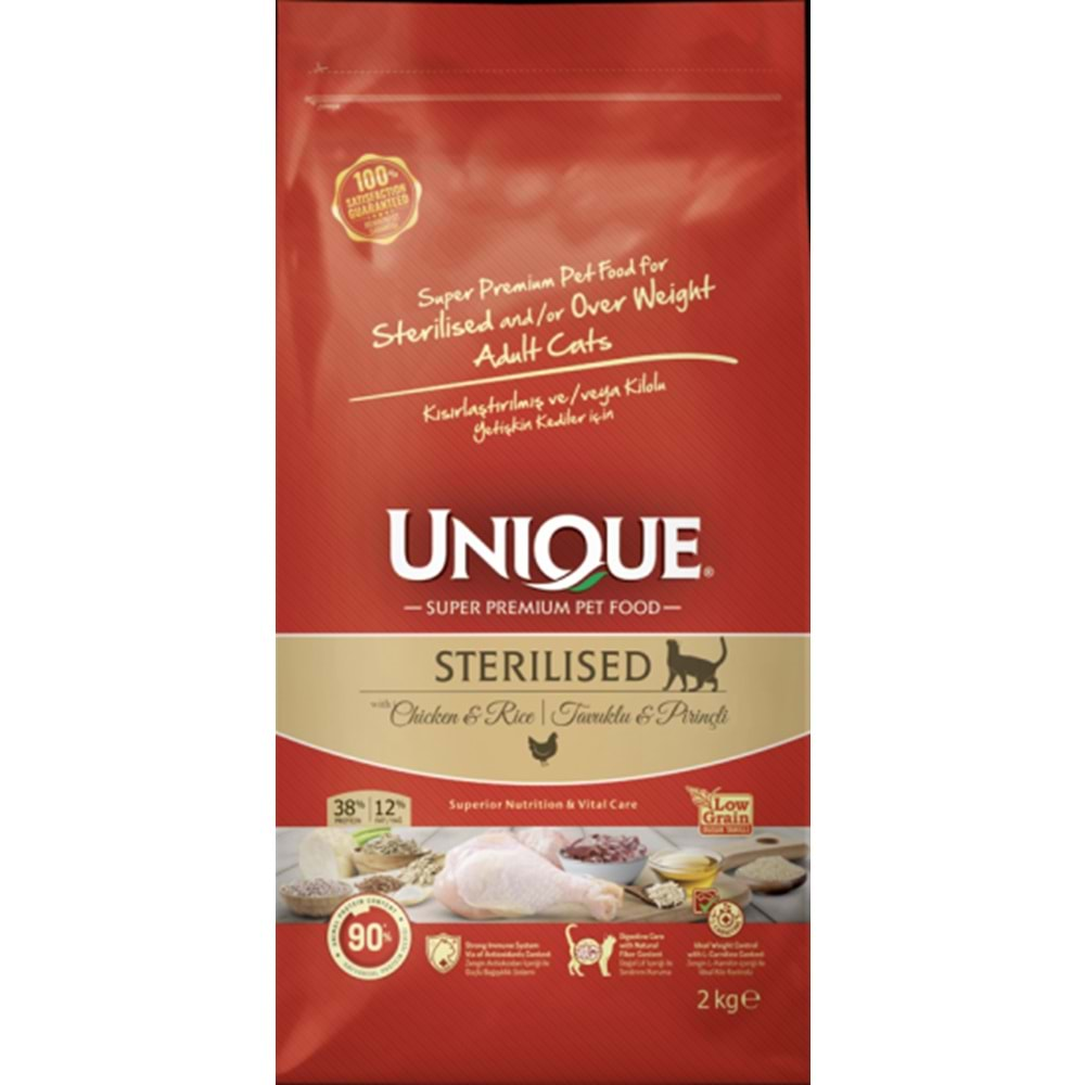 Unique Kısırlaştırılmış Kedi Maması Hindili 10+2 kg