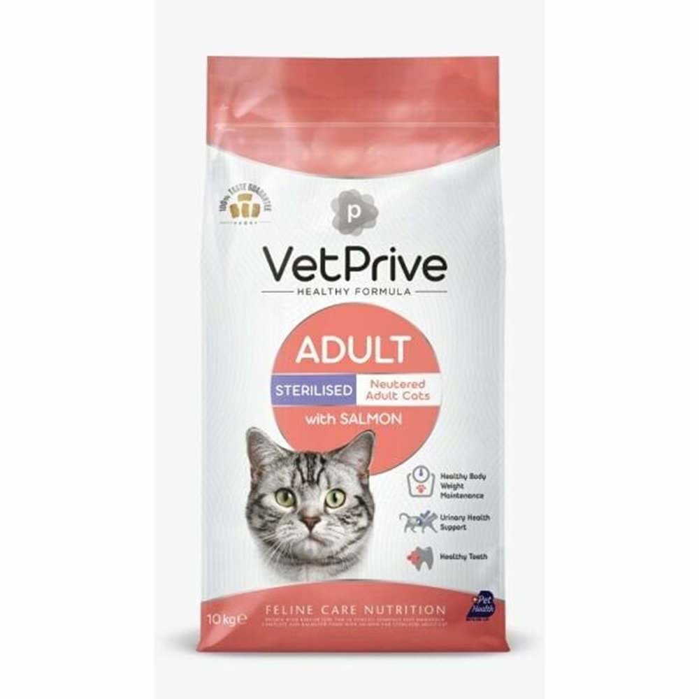 Vet Prive Somonlu 10 kg Kısırlaştırılmış Yetişkin Kedi Maması
