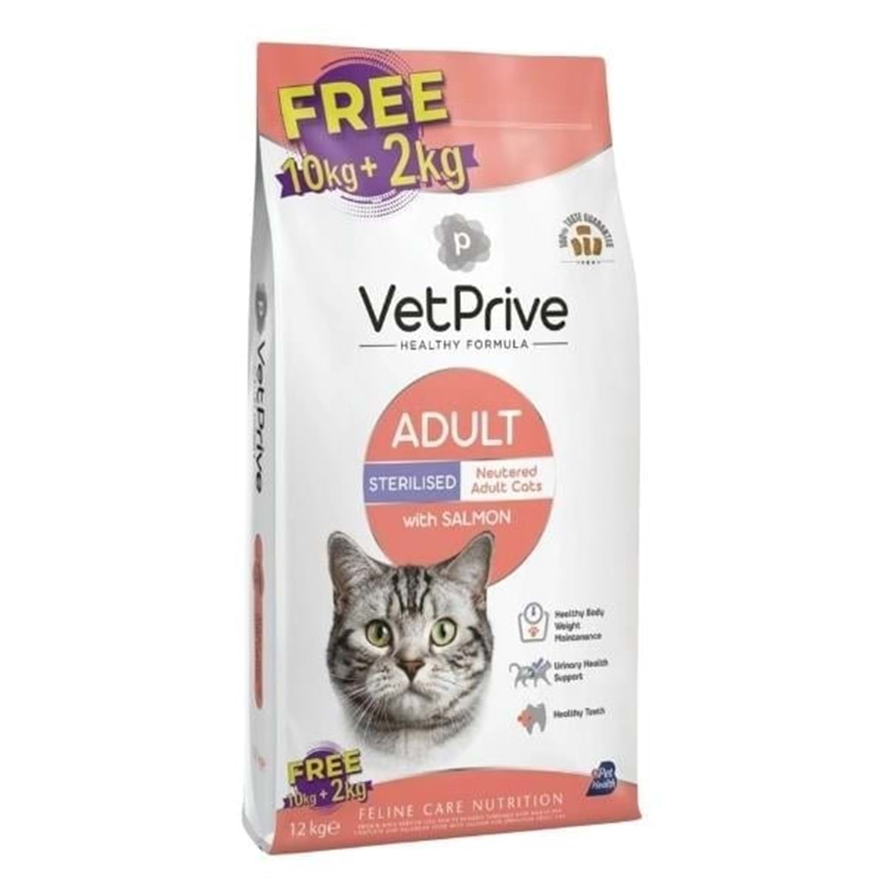 Vet Prive Somonlu 12 kg Kısırlaştırılmış Yetişkin Kedi Maması