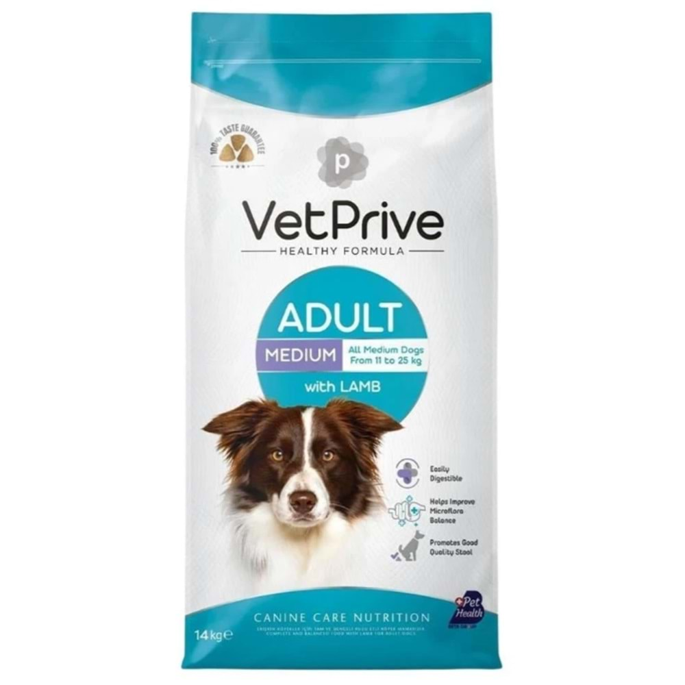 Vet Prive Kuzu Etli Orta Irk Yetişkin Köpek Maması 14 + 2.5 kg