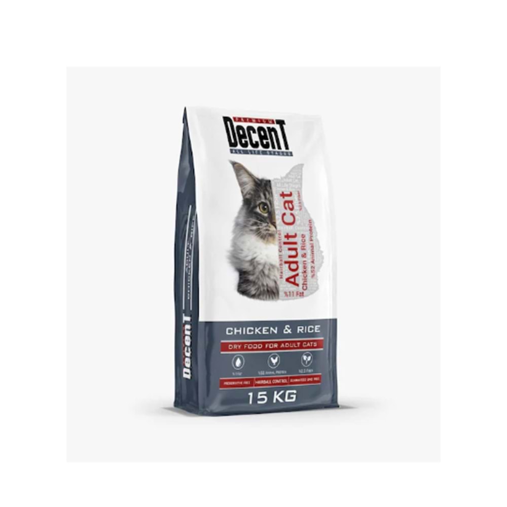 Decent Adult 15 kg Yetişkin Tavuklu Kuru Kedi Maması
