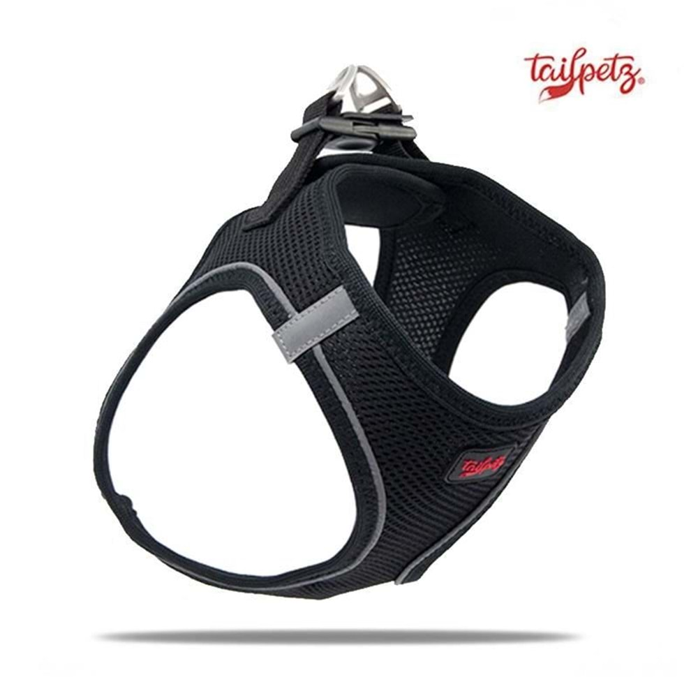 Tailpetz Air Mesh Köpek Göğüs Tasması (M) Siyah