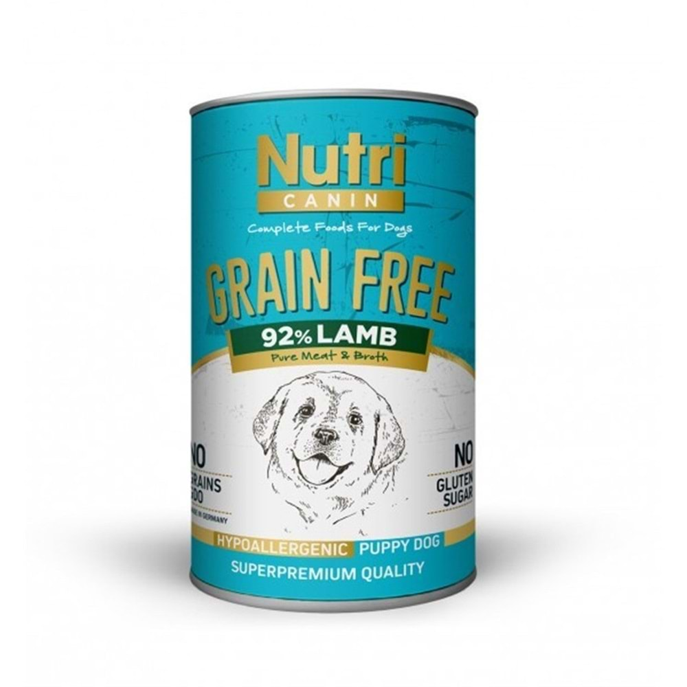 Nutri Canin Lamb Puppy Tahılsız Kuzulu ve Patatesli Yavru Köpek Konservesi 400 Gr