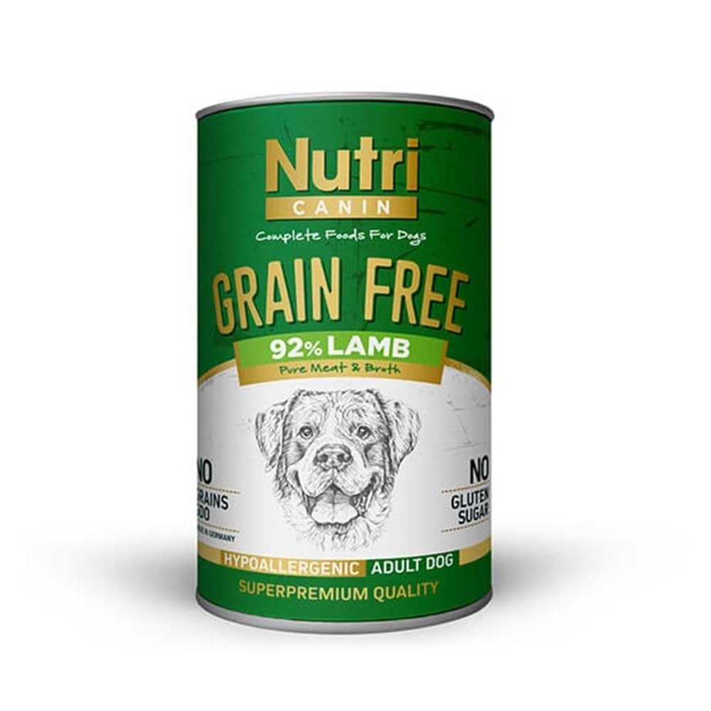 Nutri Canin Tahılsız Adult Kuzu Etli Konserve Köpek Maması 400 gr