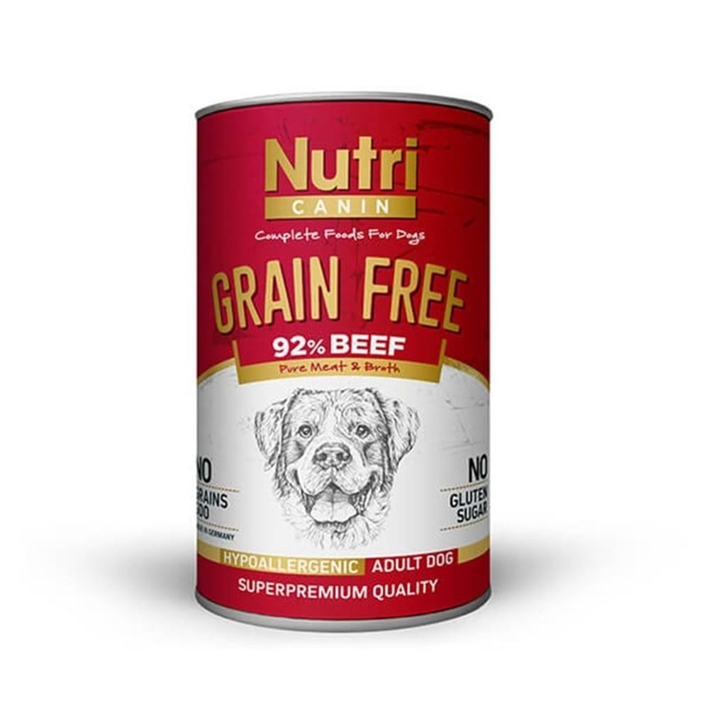 Nutri Canin Tahılsız Sığır Etli Yetişkin Konserve Köpek Maması