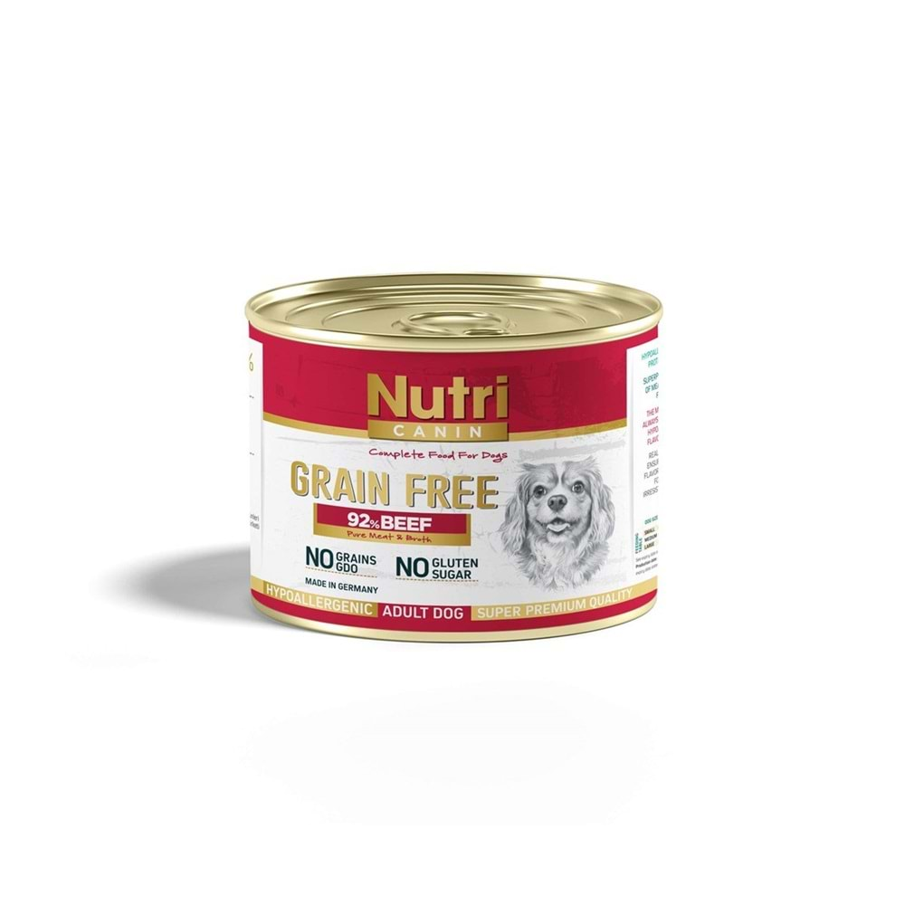 Nutri Canin Beef Tahılsız Biftekli ve Patatesli Köpek Konservesi 200 Gr