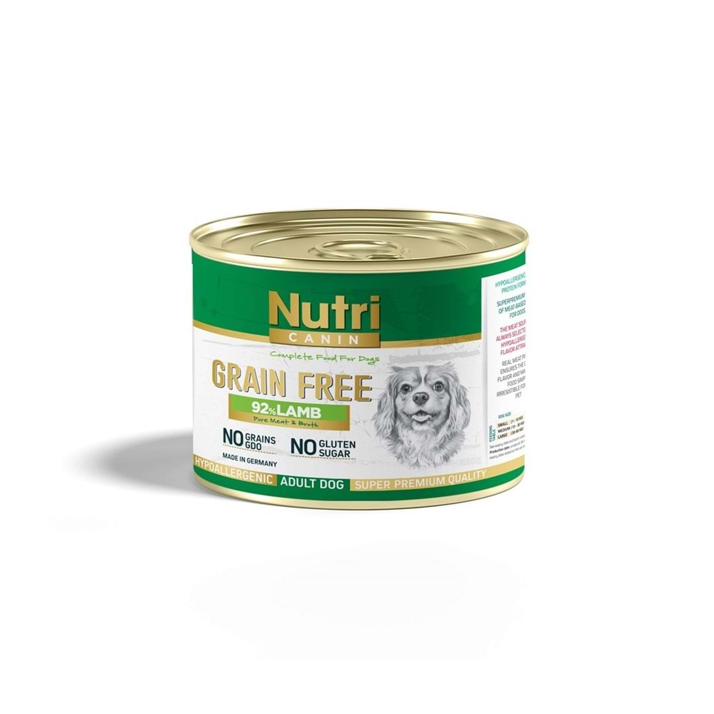 Nutri Canin Lamb Tahılsız Kuzulu ve Patatesli Köpek Konservesi 200 Gr