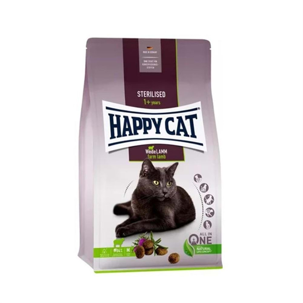 Happy Cat Sterilised Kuzu Etli Kısırlaştırılmış Yetişkin Kedi Maması 4 Kg