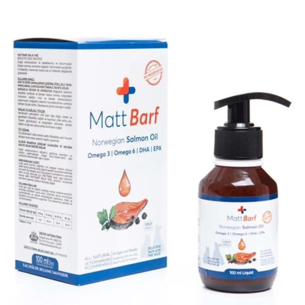 Mattbarf Salmon Oil 100 Ml Somon Yağı