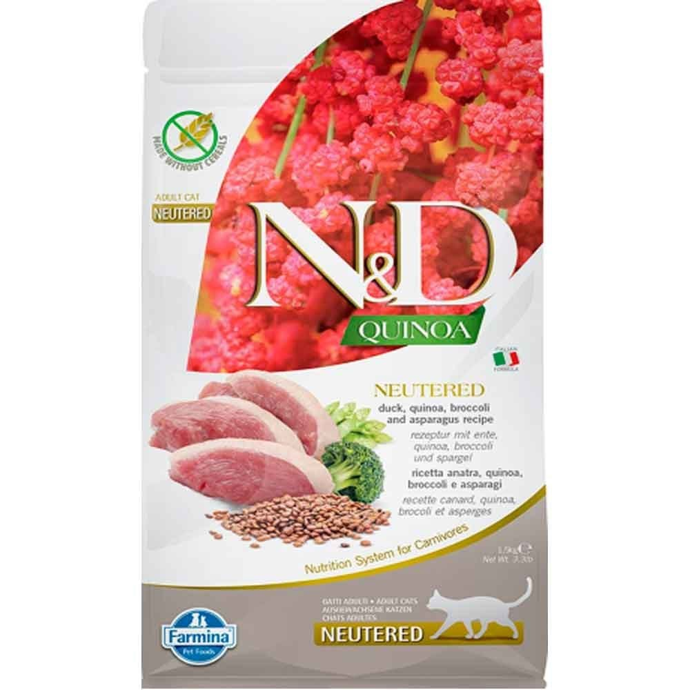 N&D Quinoa Ördek Ve Brokolili Kısırlastırılmıs Yetişkin Kedi Maması 1500 G