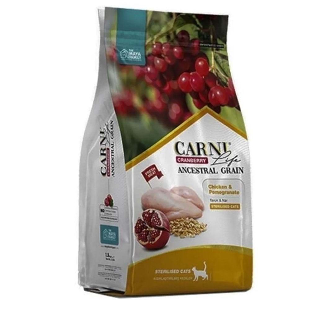 Carni Life Tavuk Ve Narlı Kısırlaştırılmış Kedi Maması 10 Kg