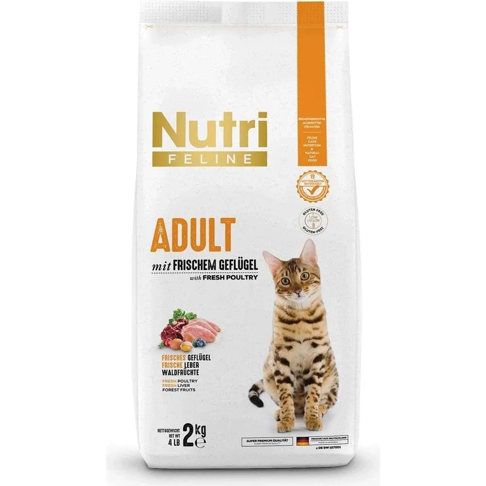 Nutri Tavuklu Tahılsız Yetişkin Kedi Maması 2 Kg