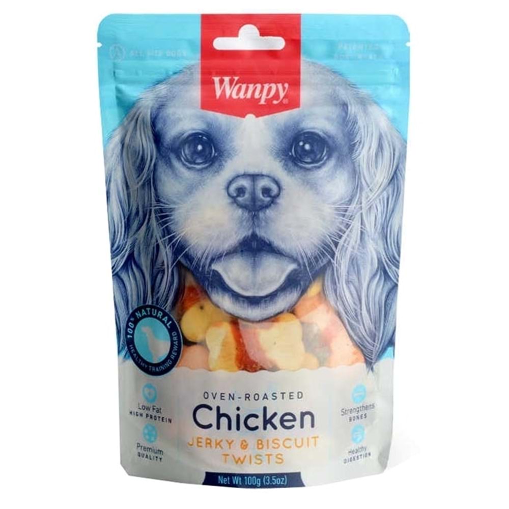 Wanpy Bisküvi Üzeri Tavuk Sargılı 100gr Köpek Ödül
