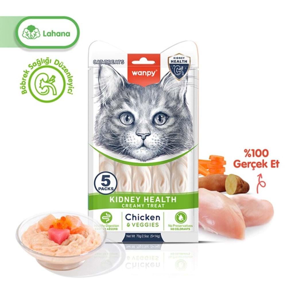 Wanpy Kidney Health Tavuk&Sebze F.Krema Ödül 5x14gr