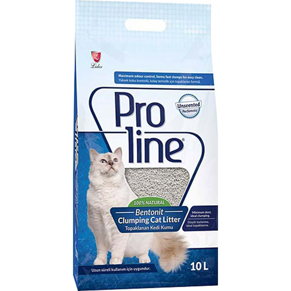 Proline Aktif Karbonlu Bentonit Topaklaşan Parfümsüz 10 lt Kedi Kumu