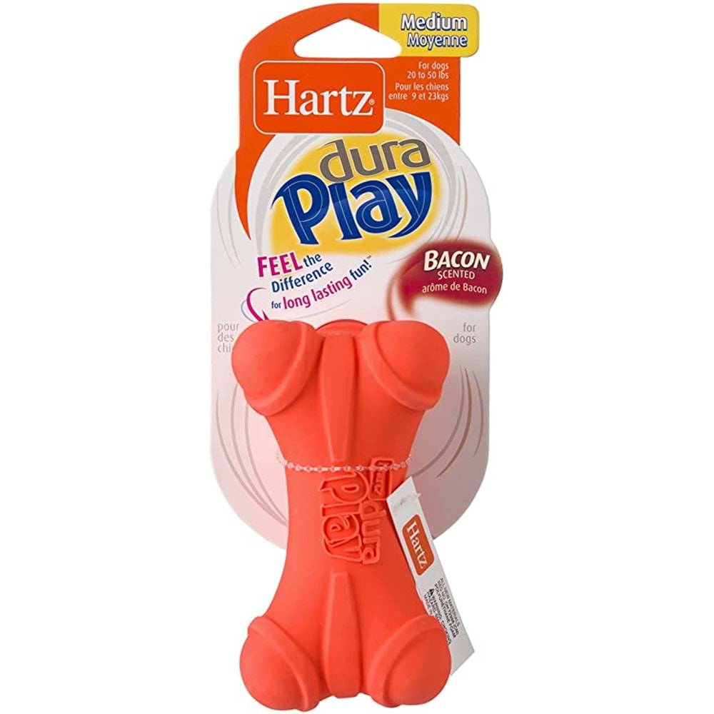 Hartz Dura Play Bacon Scented Bone Dog Toy - Medium