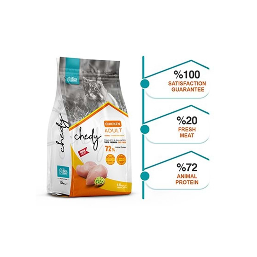 Chedy Super Premıum Tavuklu Yetişkin Kedi Maması 1.5 Kg