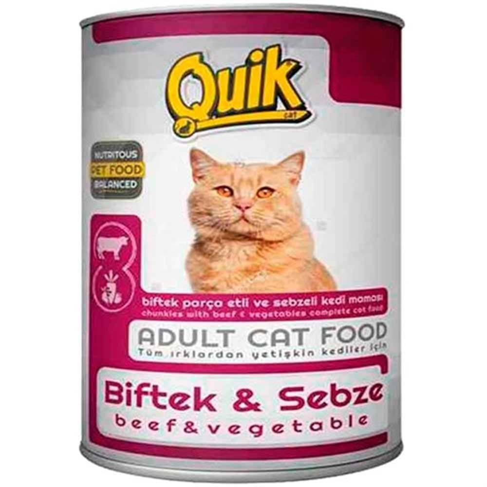 Quık Biftek Sebze Kedi Konserve 415 gr