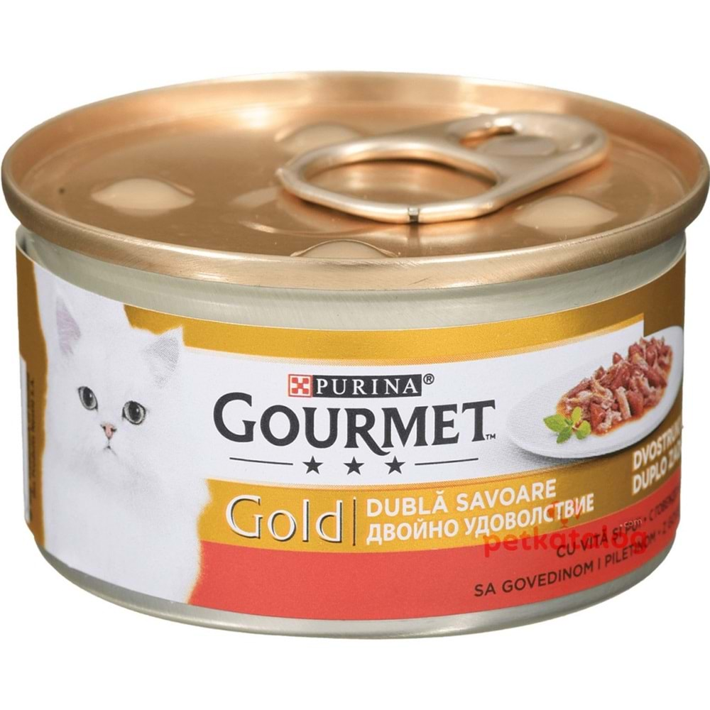 Gourmet Gold Sığır Etli ve Tavuklu Kedi Konservesi 85Gr.