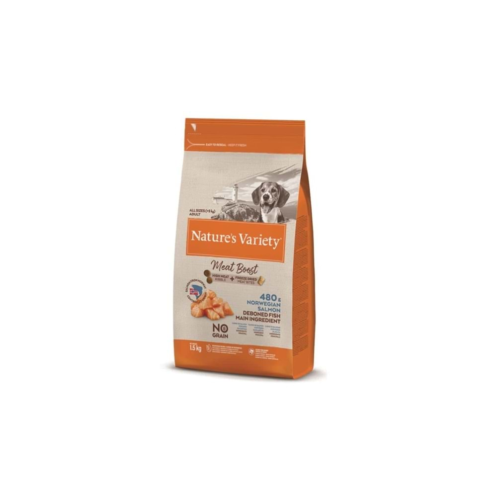 Nature's Variety Meat Boost Norveç Somonu 1,5kg Köpek Maması