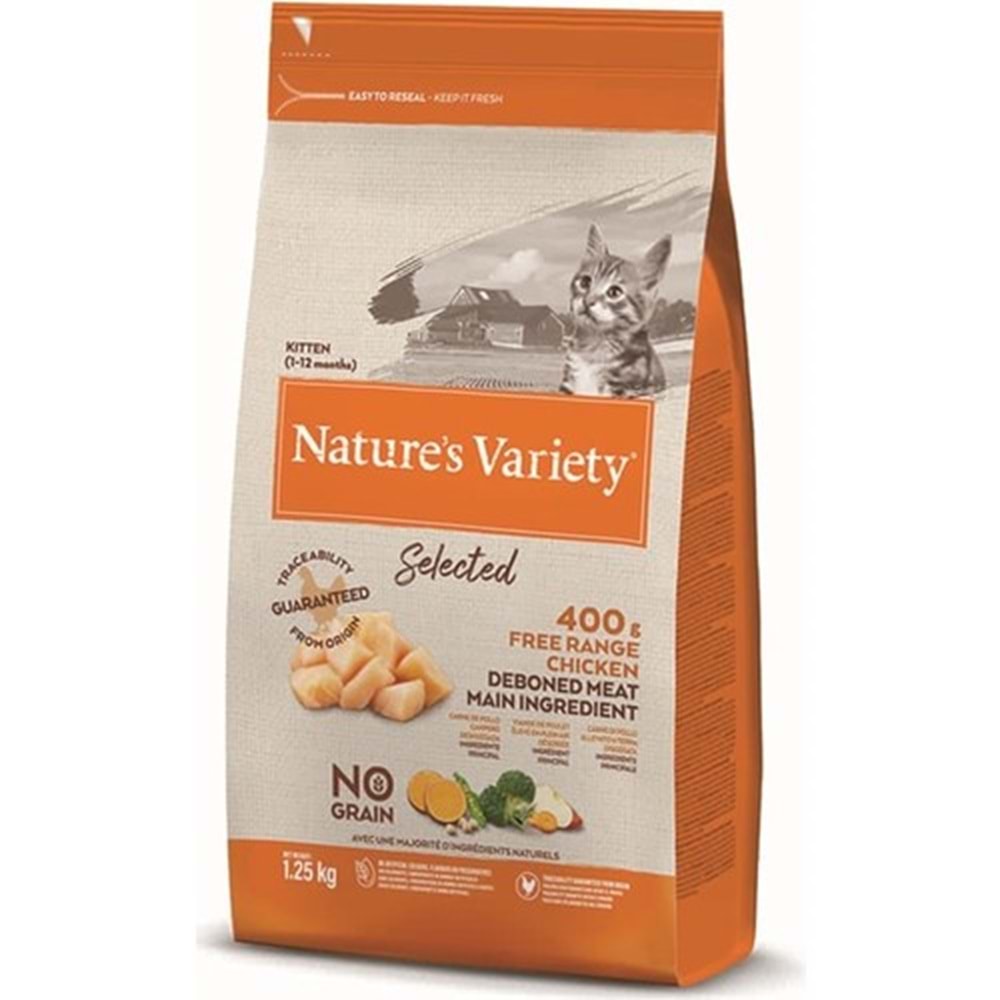 Nature's Variety No Grain Serbest Gezen Tavuklu 1,25 Kg Tahılsız Yavru Kedi Maması