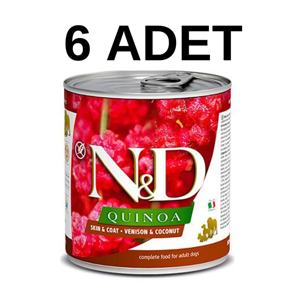 N&D quinoa geyik etli tahılsız köpek konserve 285 gr 6 adet