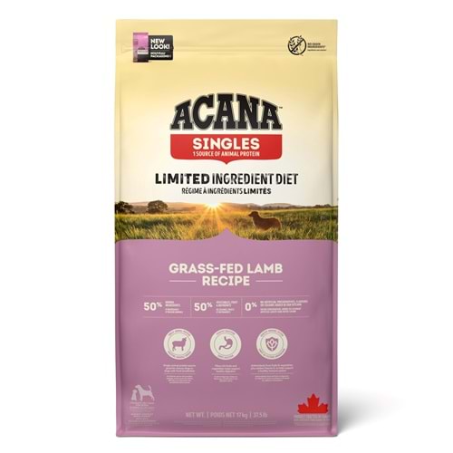 Acana Singles Grass-Fed Lamb Kuzu Etli 17 kg Yetişkin Köpek Maması