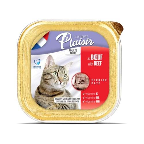 Plaisir Ezme Biftekli Kısırlaştırılmış Kedi Konservesi 100gr