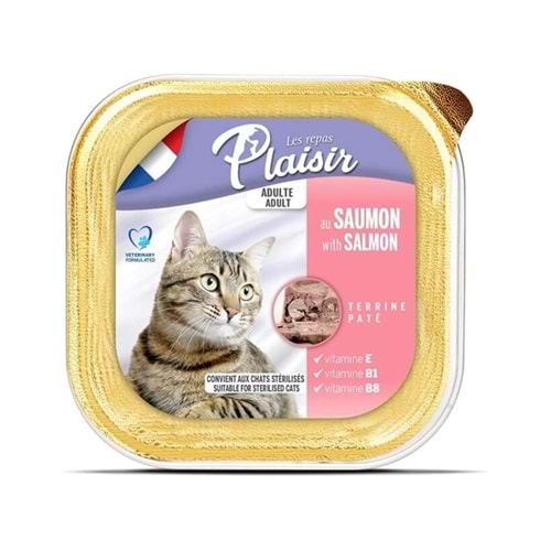Plaisir Yetişkin Ezme Kedi Konservesi Somonlu 100 Gr
