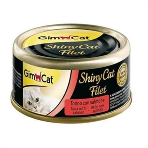 GimCat ShinyCat Fileto Tuna Balıklı ve Somonlu Kedi Konservesi 70 Gr