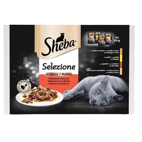 Sheba Pouch Etli Seçenekler 4x85 Gr.