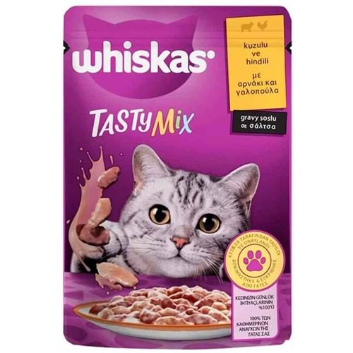 Whiskas Tasty Mix Kuzulu Hindili Kedi Maması 85 gr