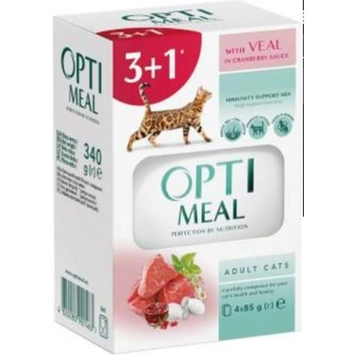 Optimeal Tavuk Hindi Tahılsız Yaş Kısır Mama 85 gr 3+1