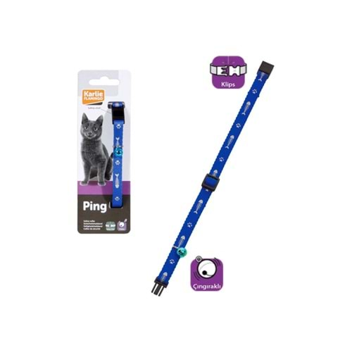 Karlıe Kedi Tasması Çıng. 30cm Mavi